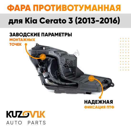 Фара противотуманная левая Kia Rio 3 (2011-2015) KUZOVIK