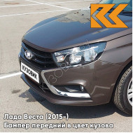 Бампер передний в цвет кузова Лада Веста (2015-) 246 - Ангкор - Коричневый