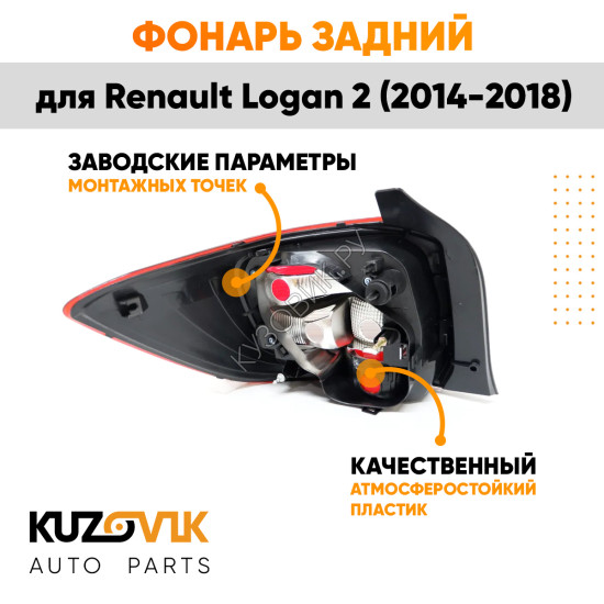 Фонарь задний правый Renault Logan 2 (2014-2018) KUZOVIK