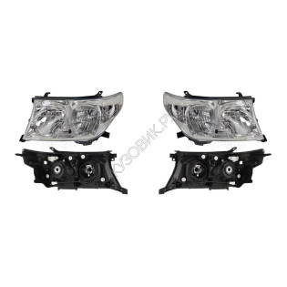 Фары Тойота Лэнд Крузер Toyota LandCruiser 200 (2008-2011) комплект 2 штуки левая и правая SAT высокое качество