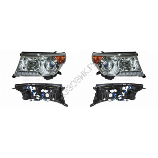 Фары Тойота Лэнд Крузер Toyota LandCruiser 200 (2012-) комплект 2 штуки левая и правая SAT высокое качество